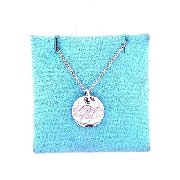 T&Co. 925 Initial Y Discs Necklace - Picture 2 of 9